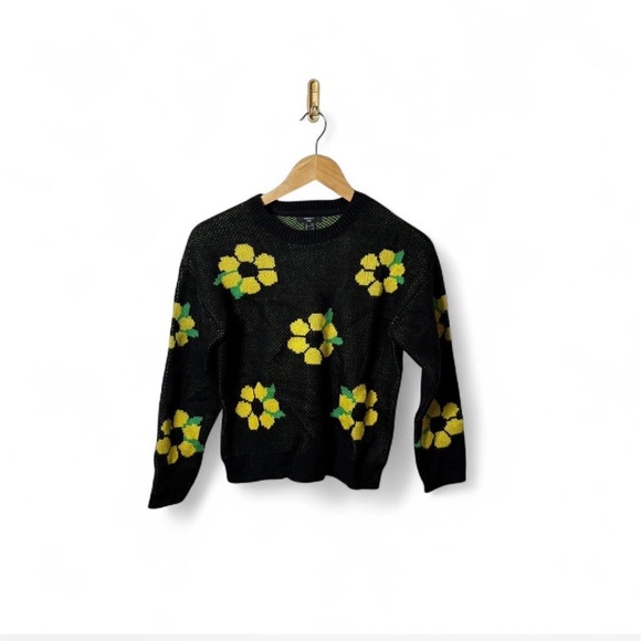 forever 21 kids Other - Forever 21 Kids Girls Black and yellow Floral Sweatshirt | Size 11/12